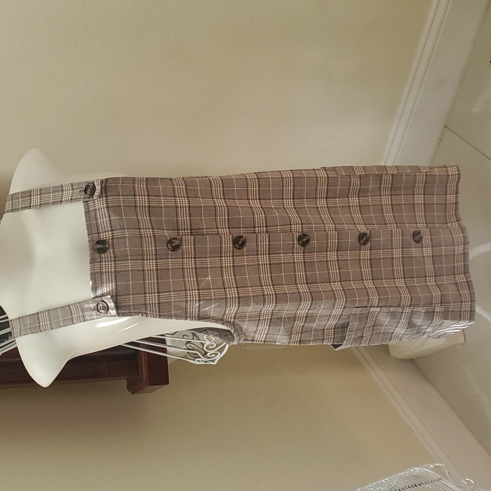 Sexy plaid overall dress mixed threads los angeles size xs